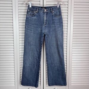 A.P.C. Sailor Blue Jeans Wide Straight Cropped Pants Relaxed Size 26